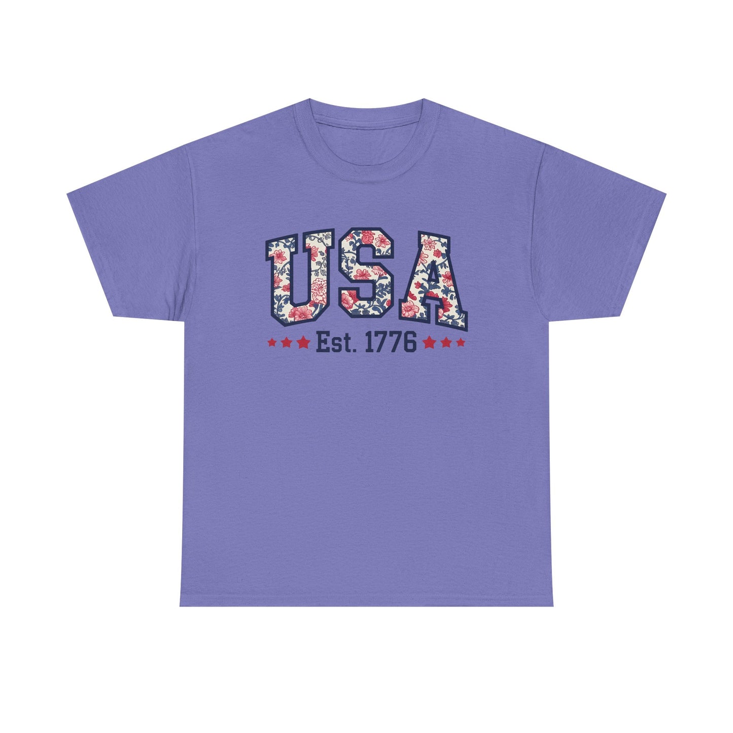 Patriotic USA Floral- Tee