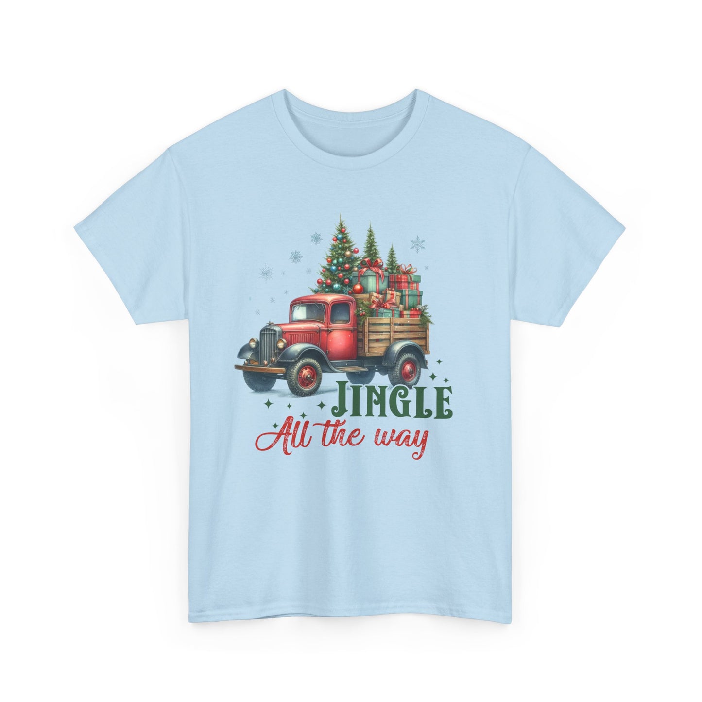 Jingle All the Way Holiday Tee - Heavy Cotton Shirt for Christmas Celebrations