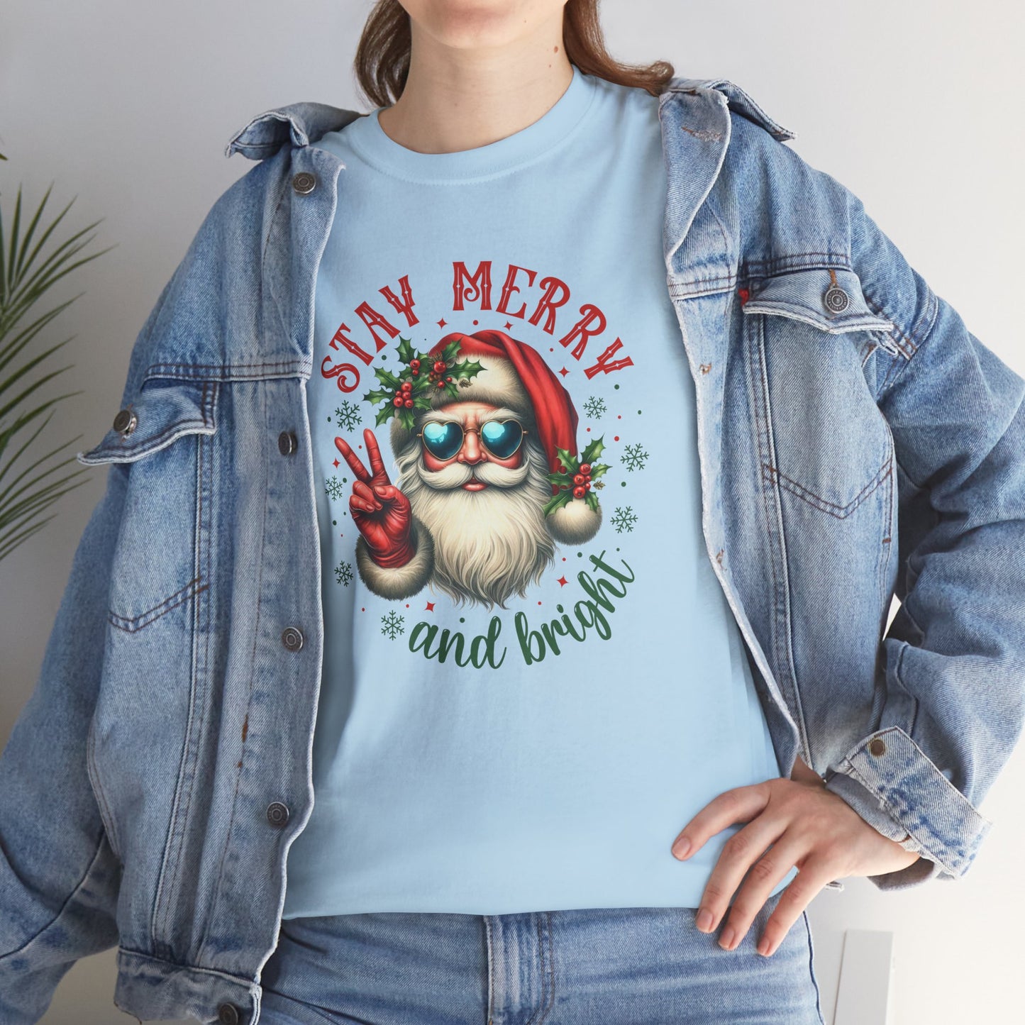Stay Merry Holiday Heavy Cotton Tee | Fun Christmas Shirt