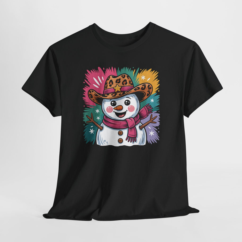 Cute Western Snowman Holiday Tee