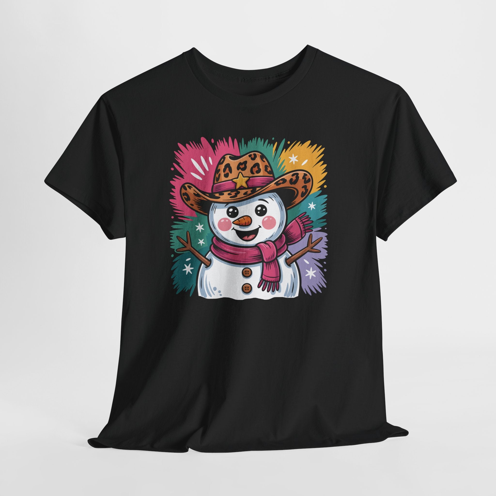 Cute Western Snowman Holiday Tee
