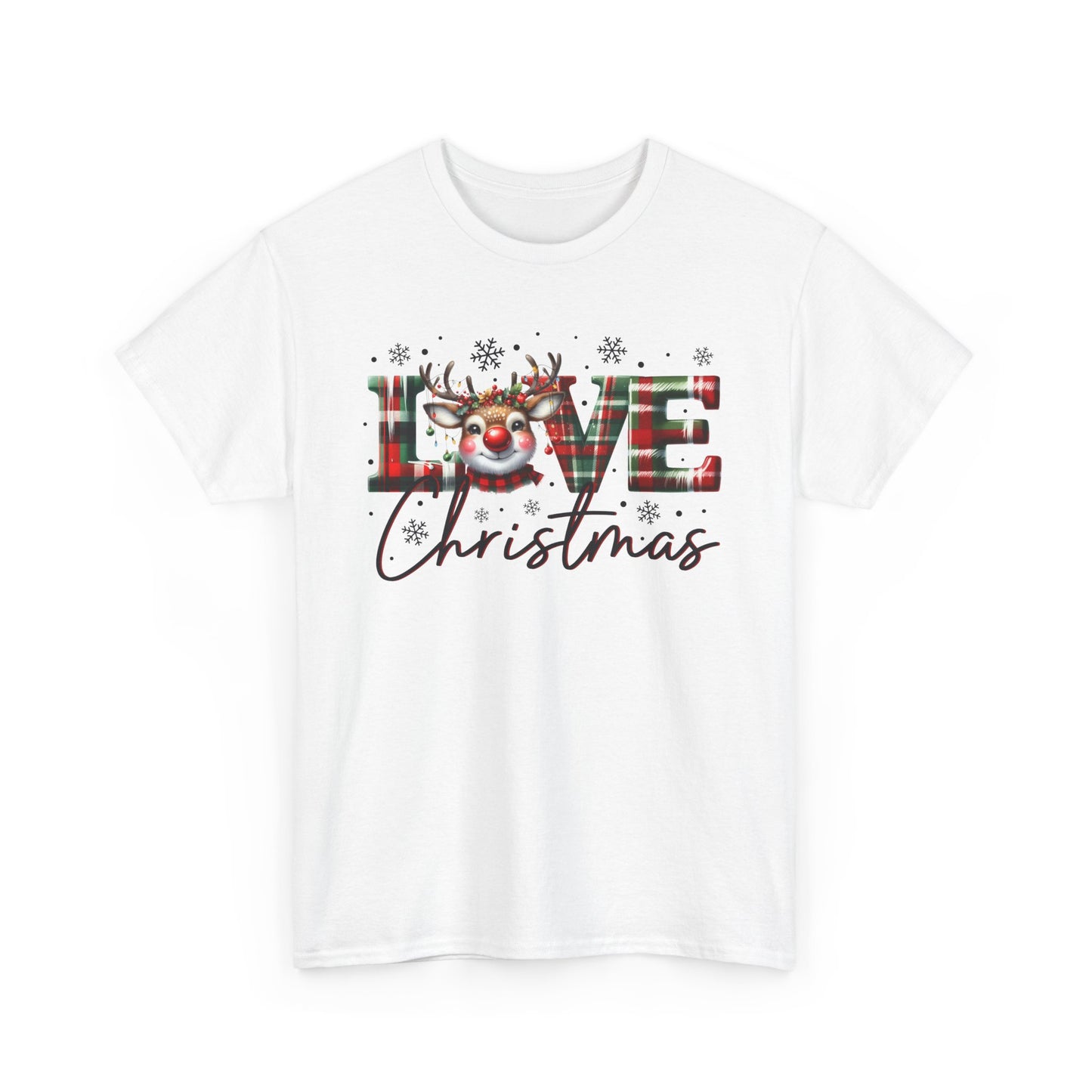 Love Christmas Heavy Cotton Tee - Festive and Comfortable Holiday Apparel