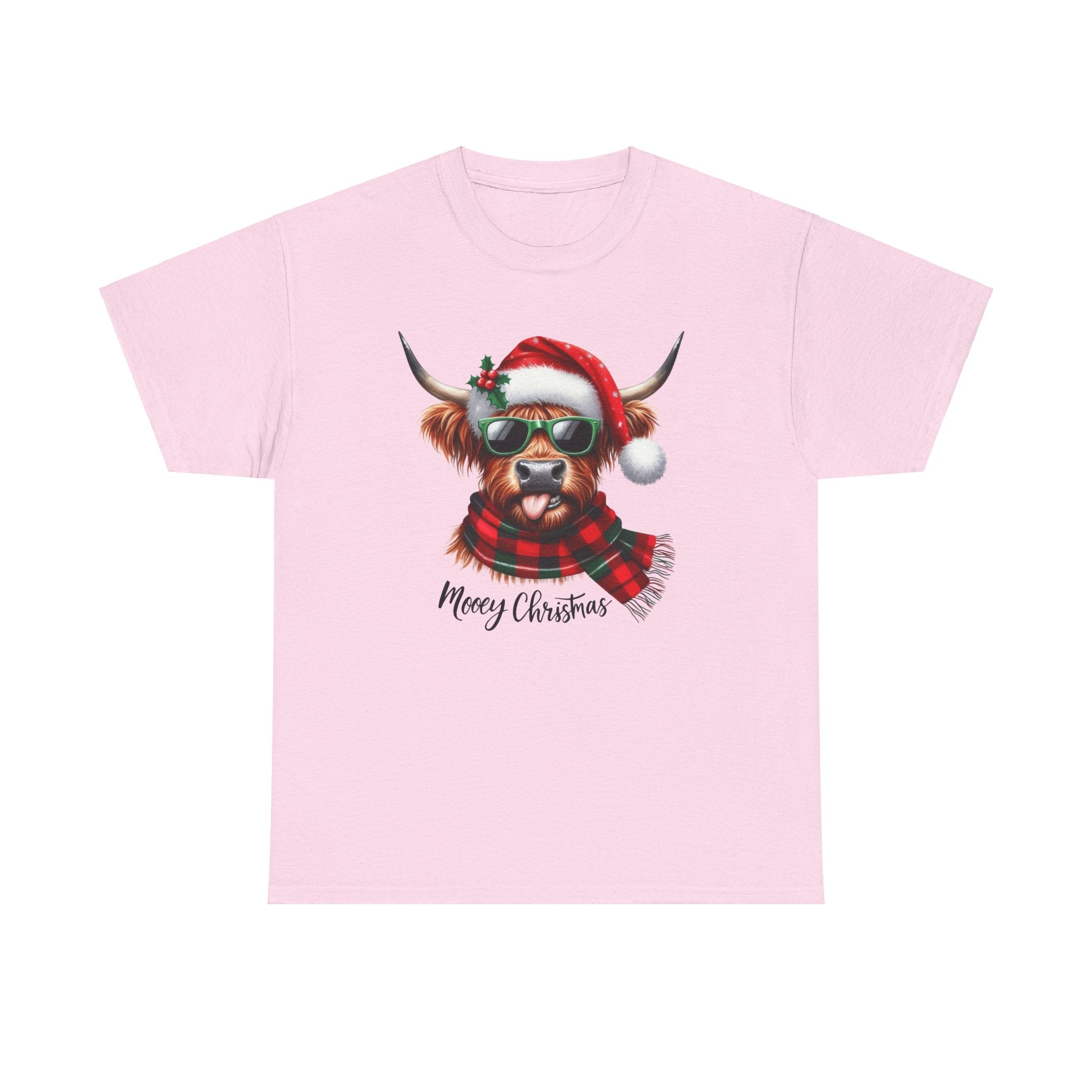 Merry Christmas Highland Cow Tee - Heavy Cotton Shirt