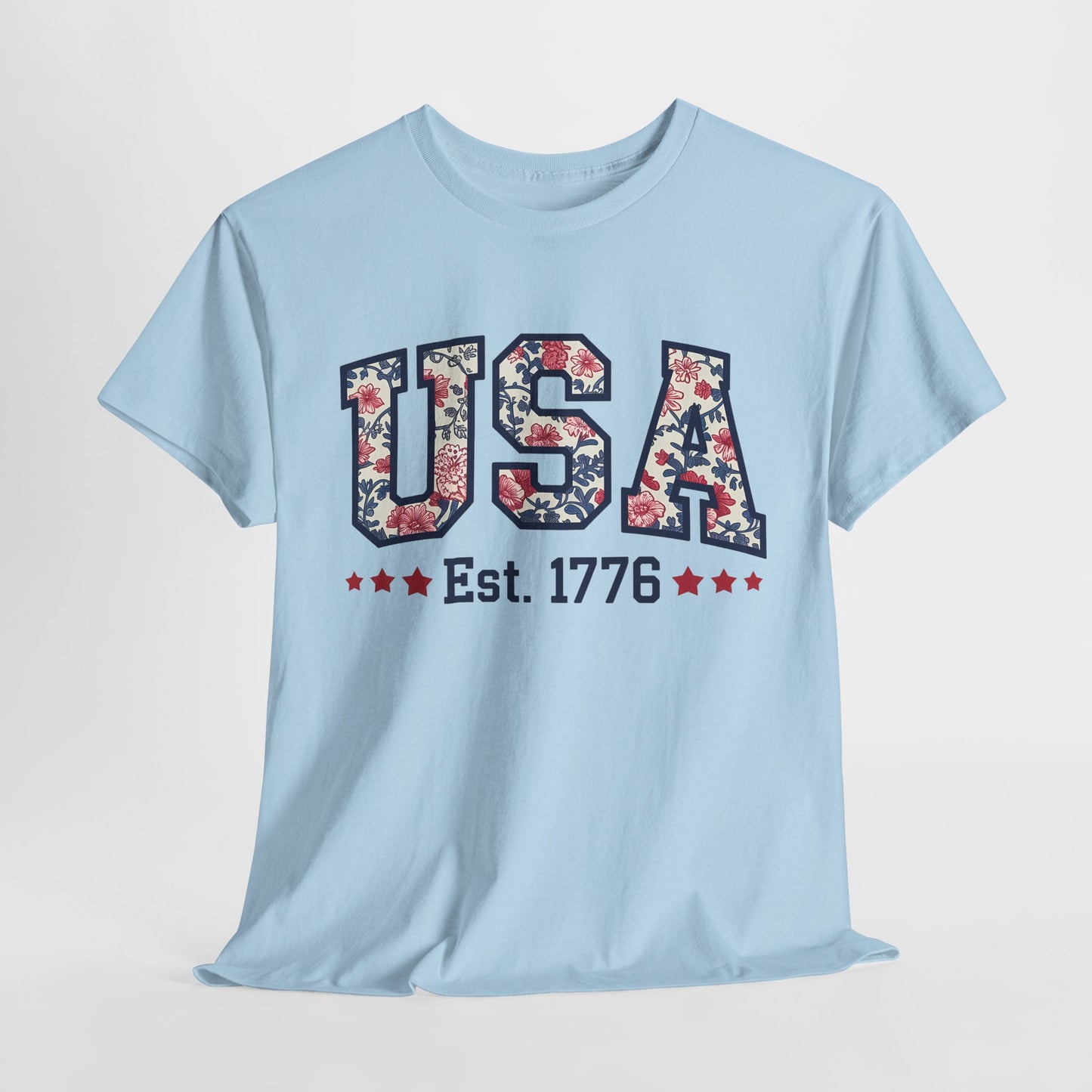 Patriotic USA Floral- Tee