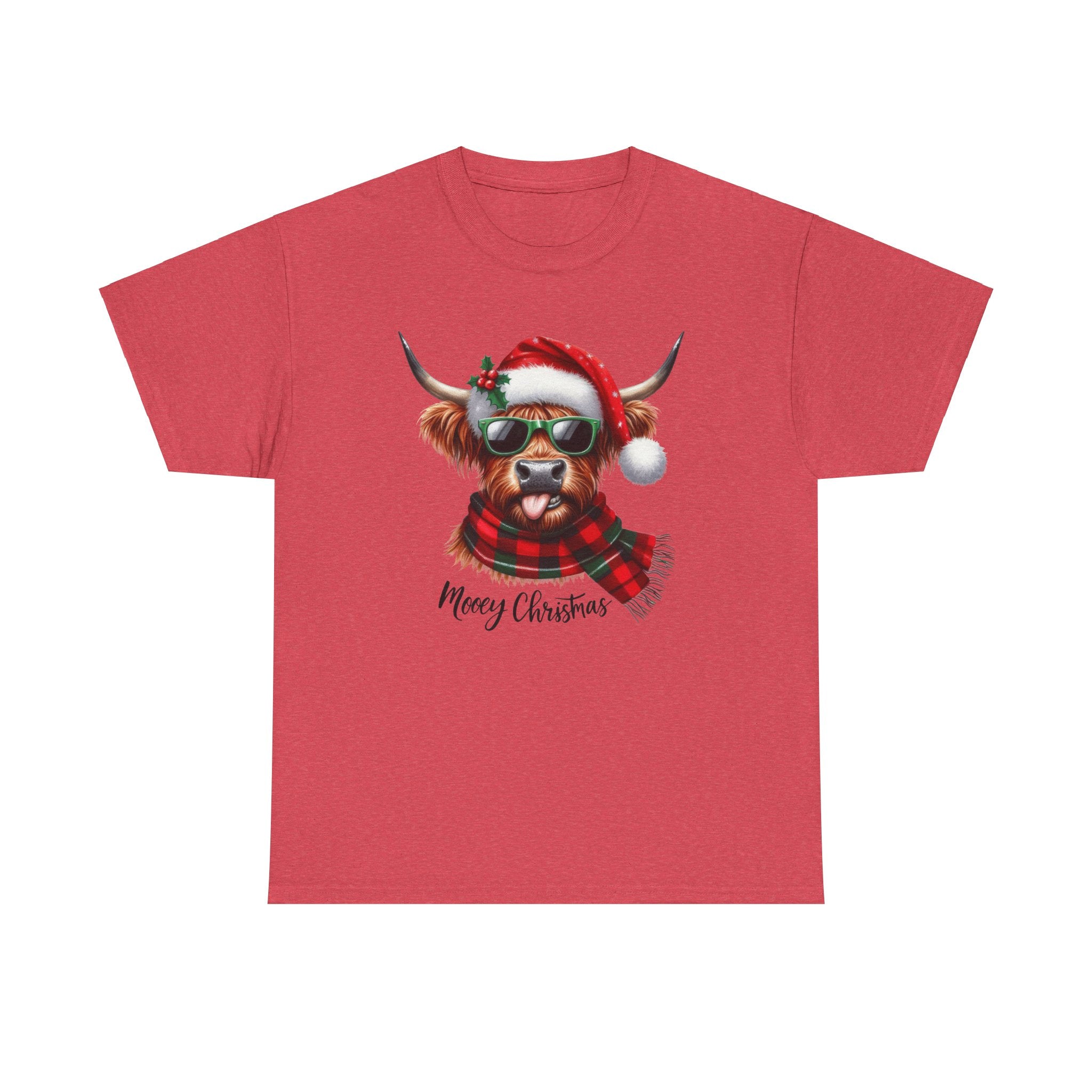 Merry Christmas Highland Cow Tee - Heavy Cotton Shirt