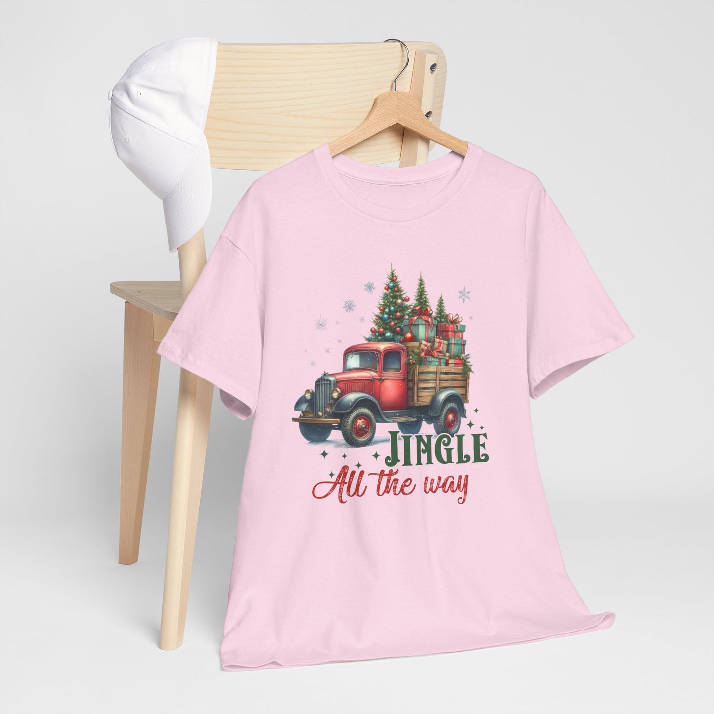 Jingle All the Way Holiday Tee - Heavy Cotton Shirt for Christmas Celebrations