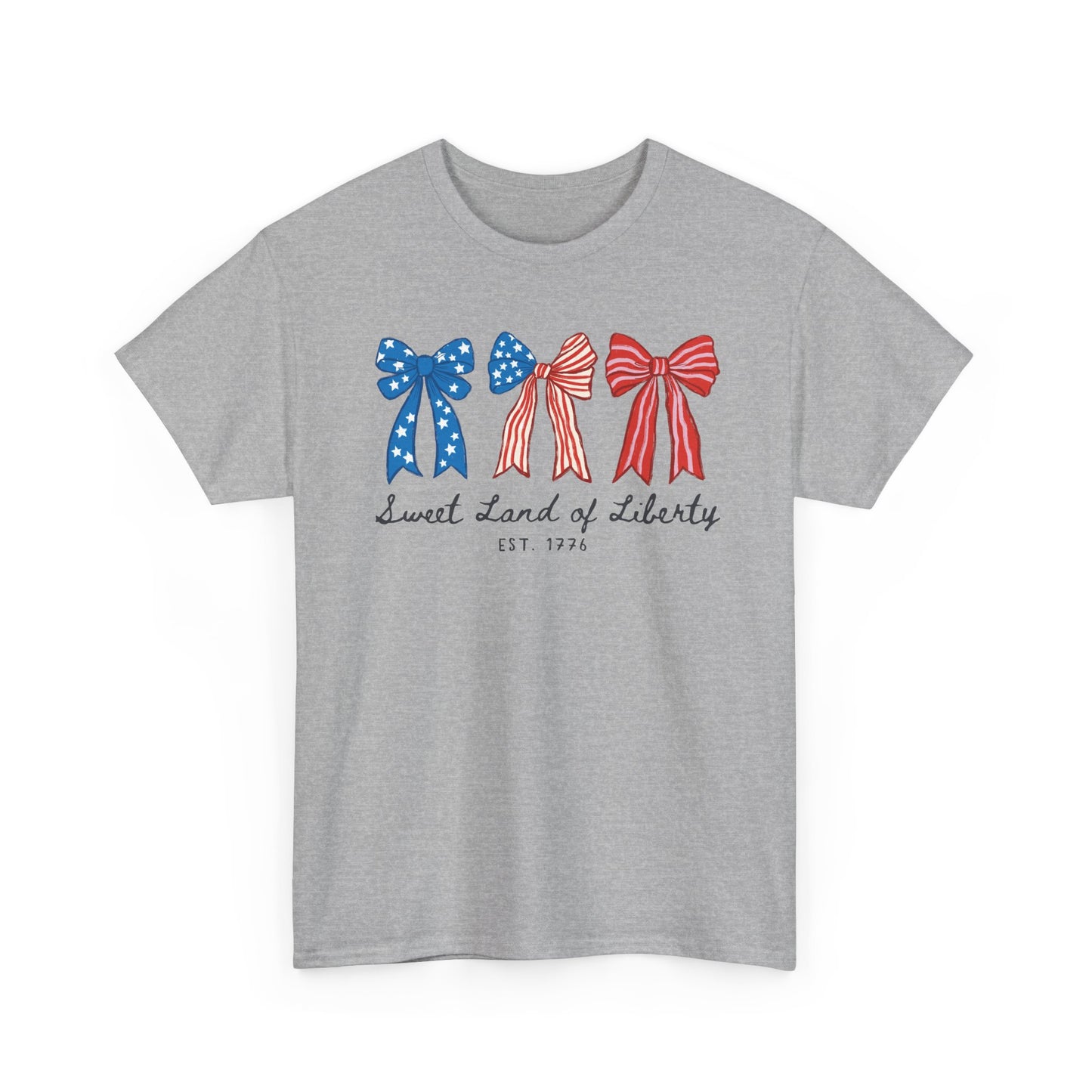 Patriotic Bows Tee — "Sweet Land of Liberty" 4th of July Shirt