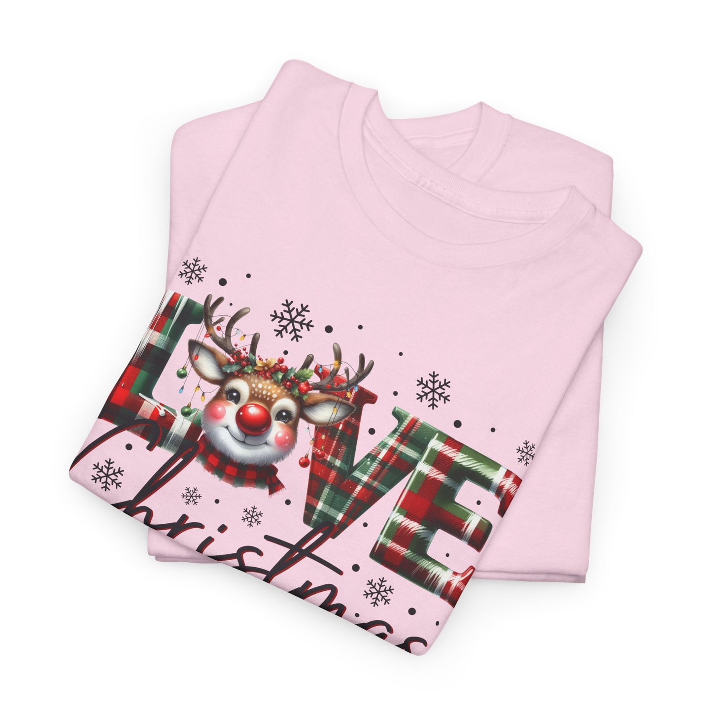 Love Christmas Heavy Cotton Tee - Festive and Comfortable Holiday Apparel