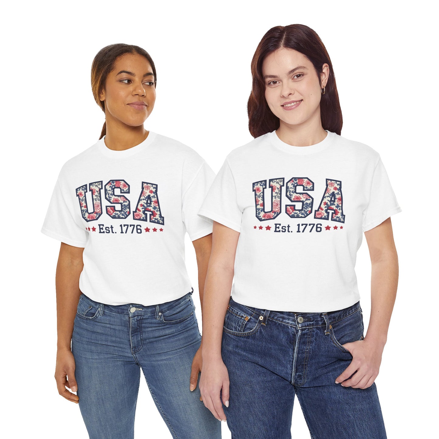 Patriotic USA Floral- Tee
