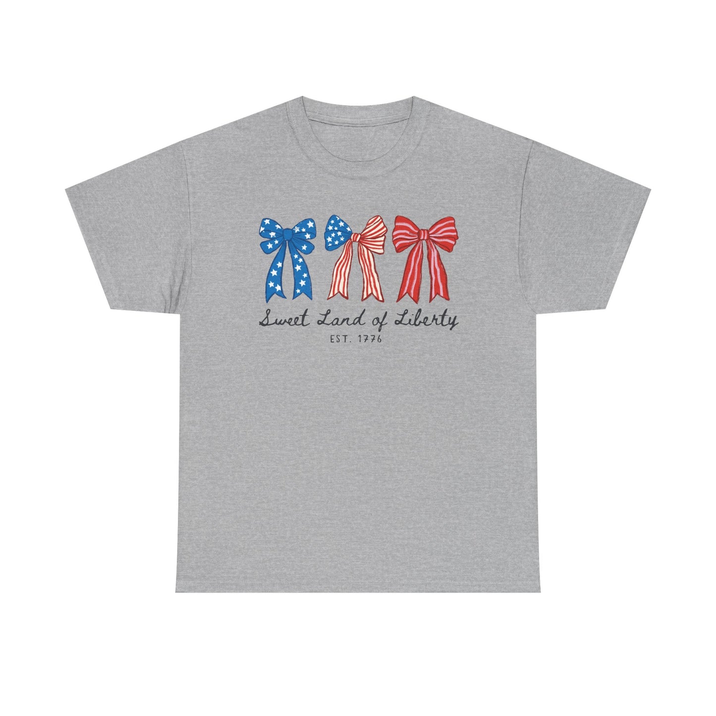 Patriotic Bows Tee — "Sweet Land of Liberty" 4th of July Shirt