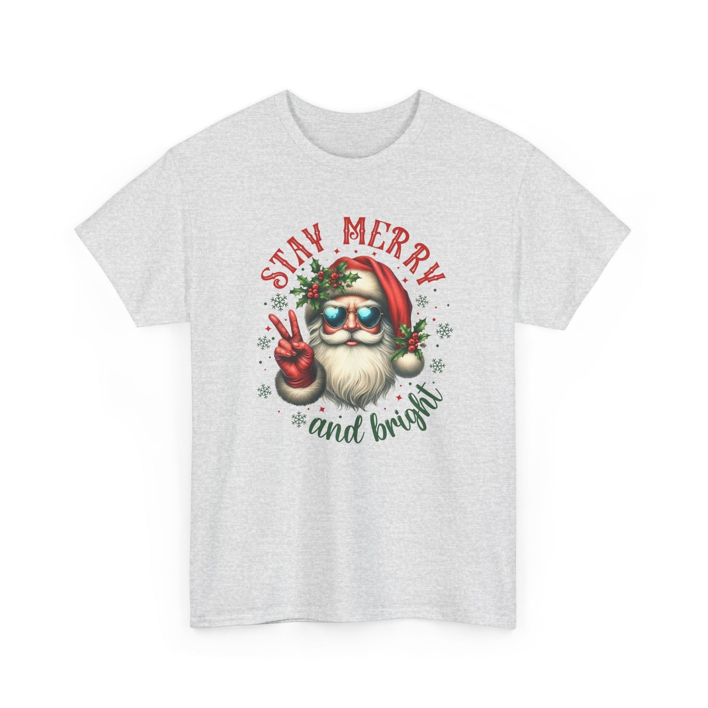 Stay Merry Holiday Heavy Cotton Tee | Fun Christmas Shirt