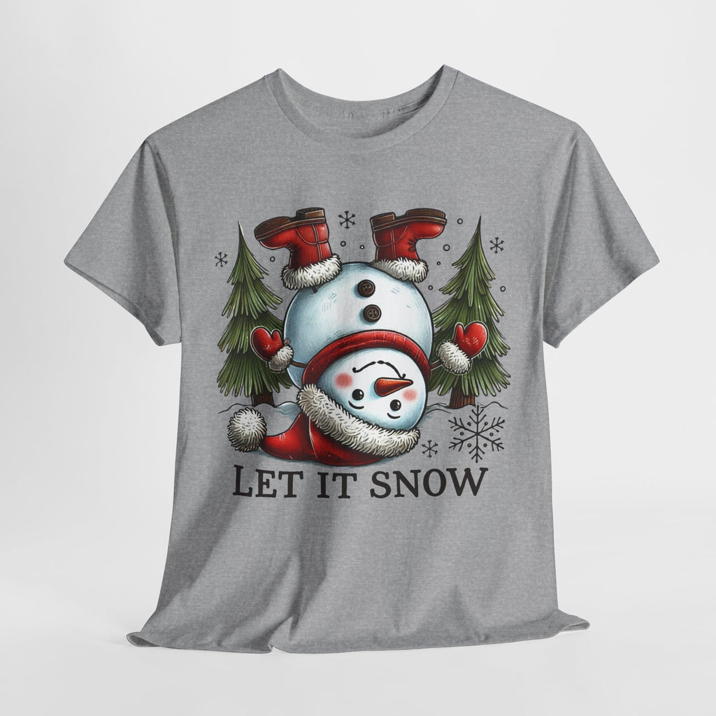Let It Snow Heavy Cotton Tee - Festive Winter Apparel