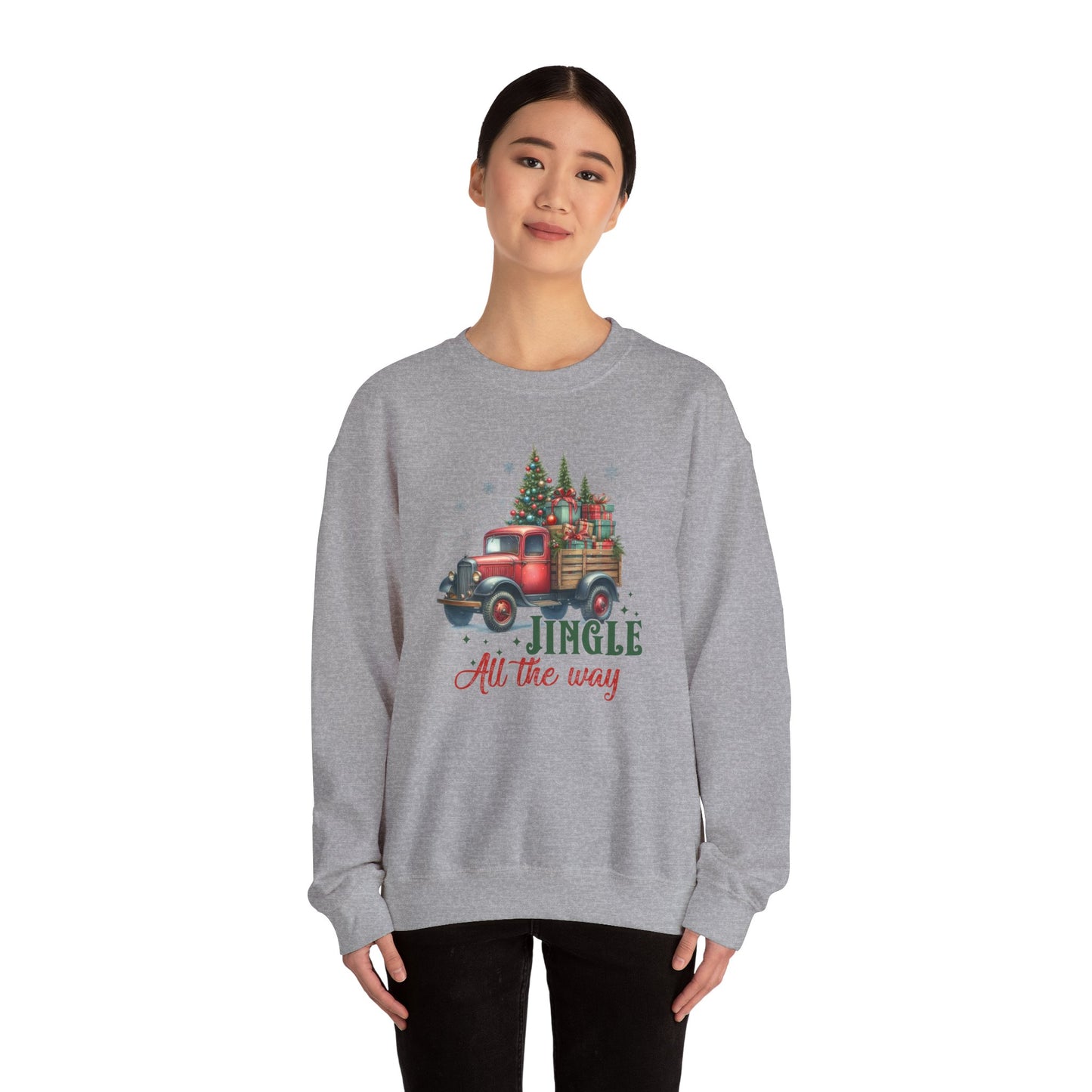 Jingle All the Way Sweatshirt - Cozy Heavy Blend Crewneck for Holiday Cheer