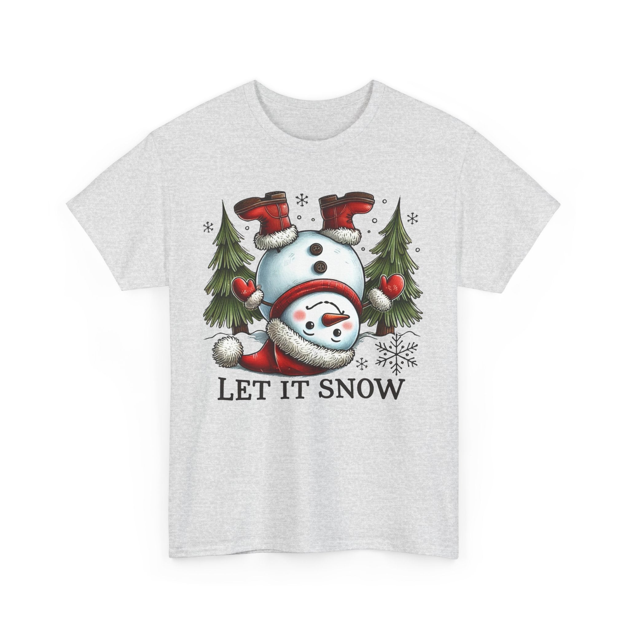 Let It Snow Heavy Cotton Tee - Festive Winter Apparel