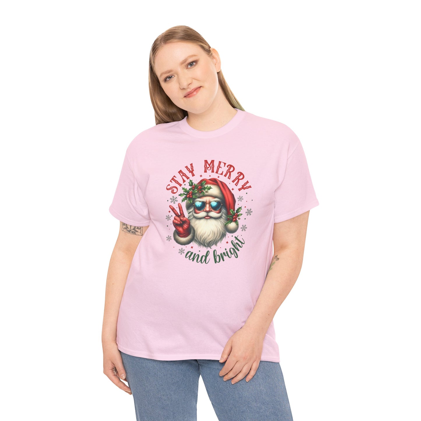 Stay Merry Holiday Heavy Cotton Tee | Fun Christmas Shirt