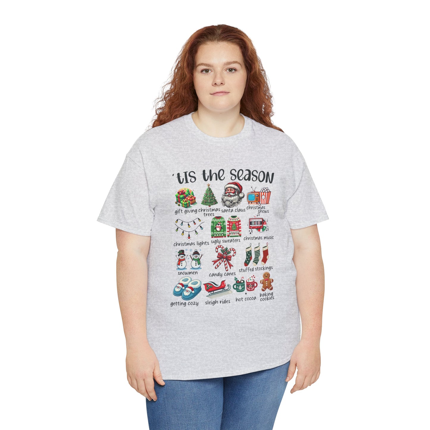 'Tis the Season Heavy Cotton Tee - Holiday Cheer and Festive Fun