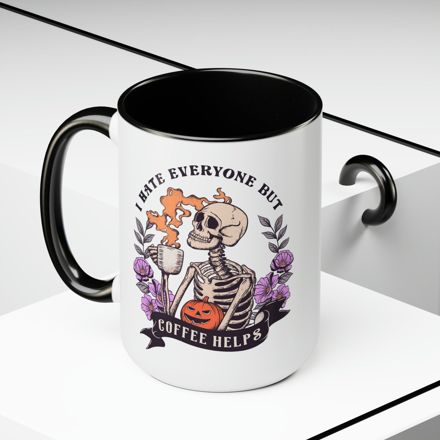Two-Tone Coffee Mugs, 15oz