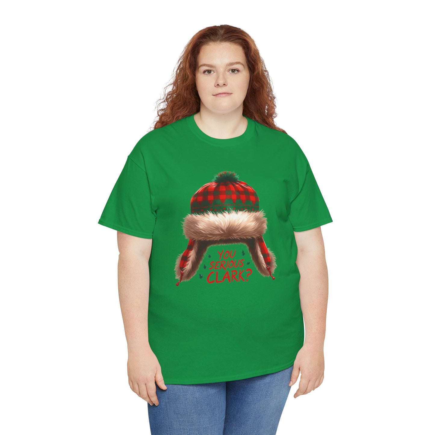 Funny Holiday Heavy Cotton Tee - 'You Serious, Clark?'