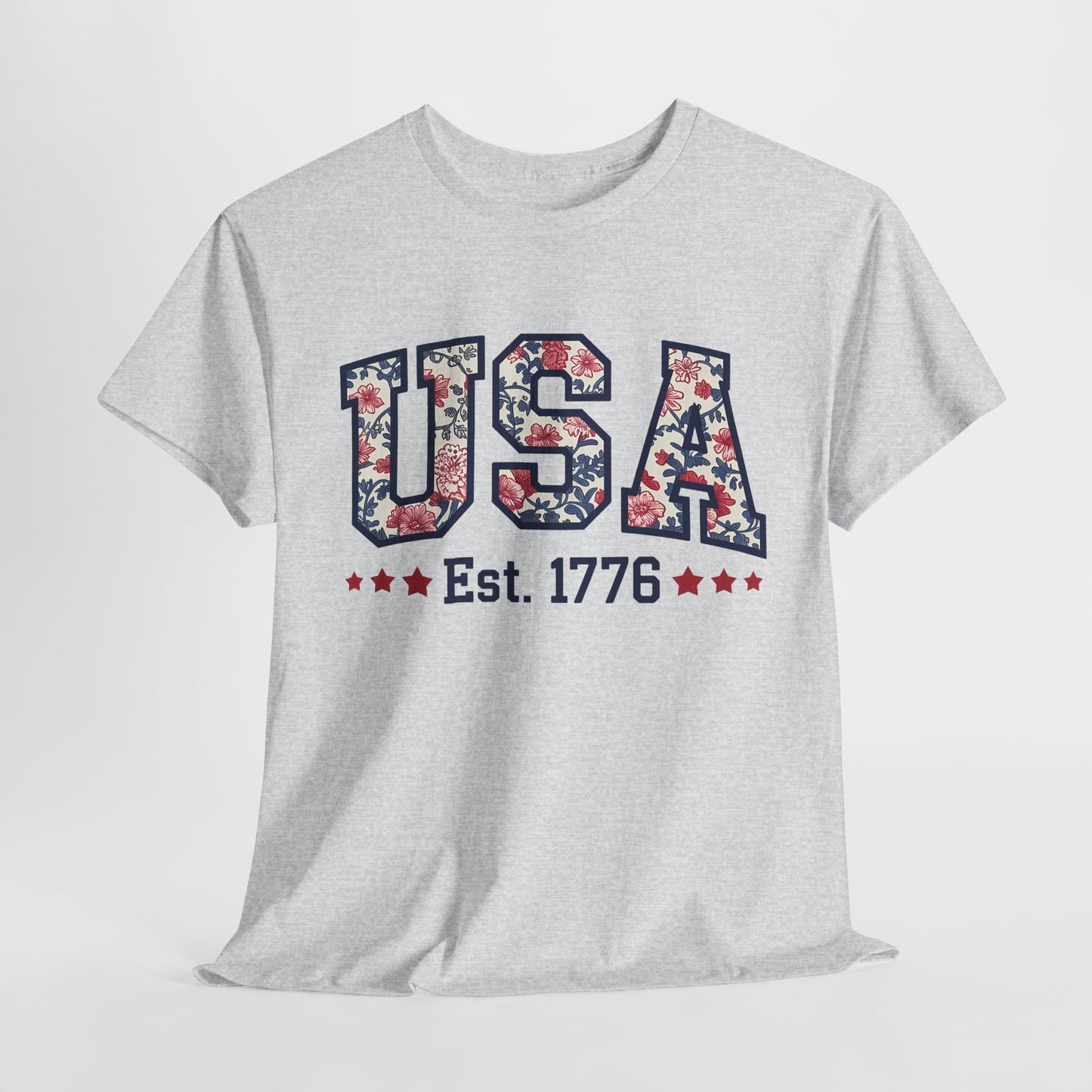 Patriotic USA Floral- Tee