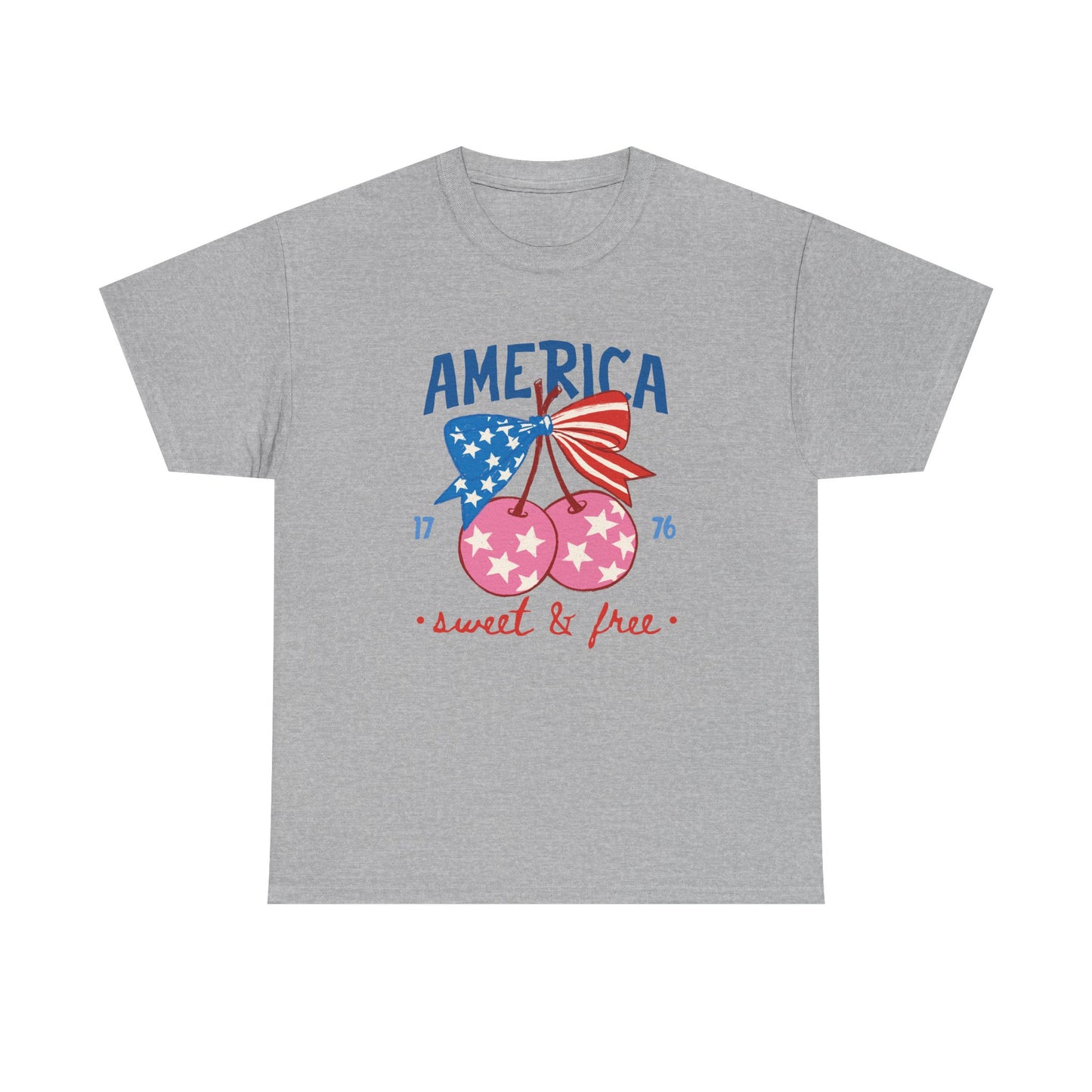 "America Sweet & Free" Patriotic Cherry Tee (1776)