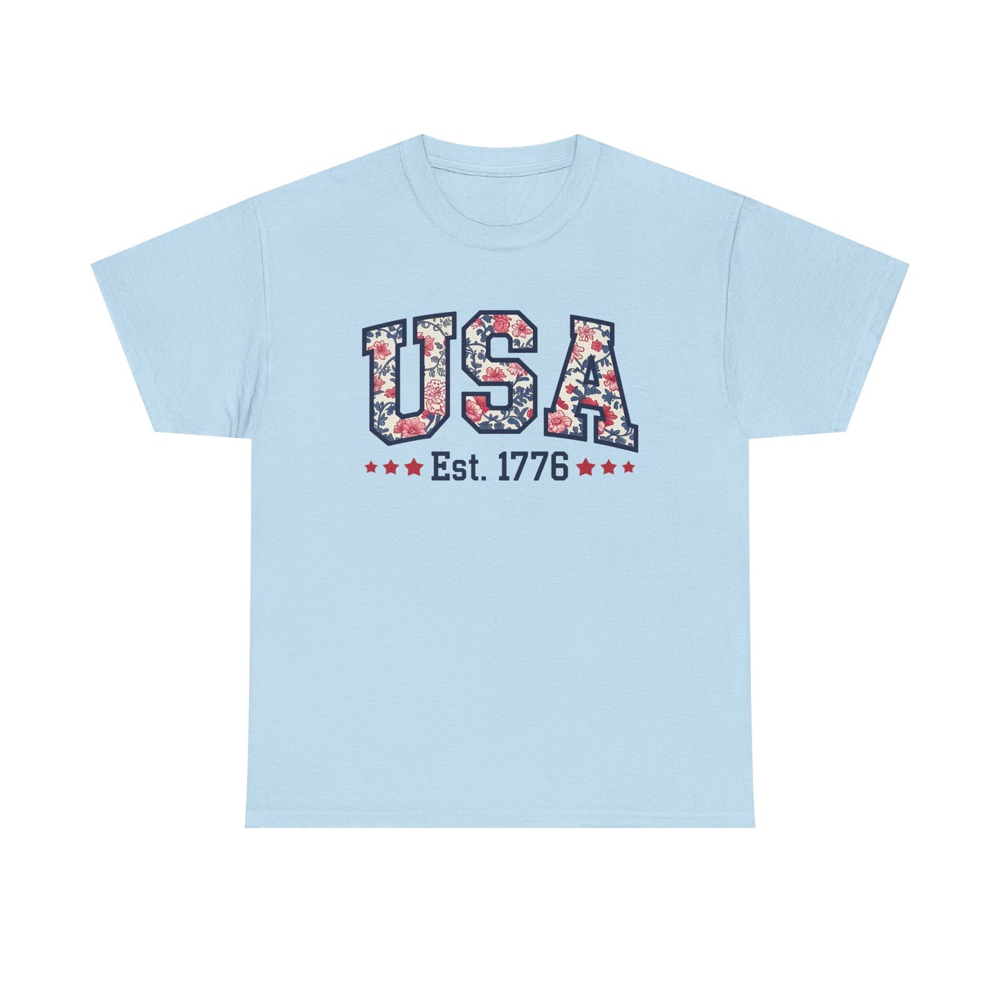 Patriotic USA Floral- Tee