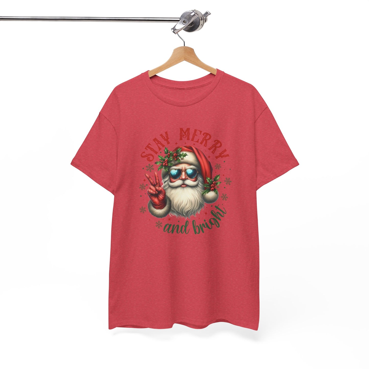 Stay Merry Holiday Heavy Cotton Tee | Fun Christmas Shirt