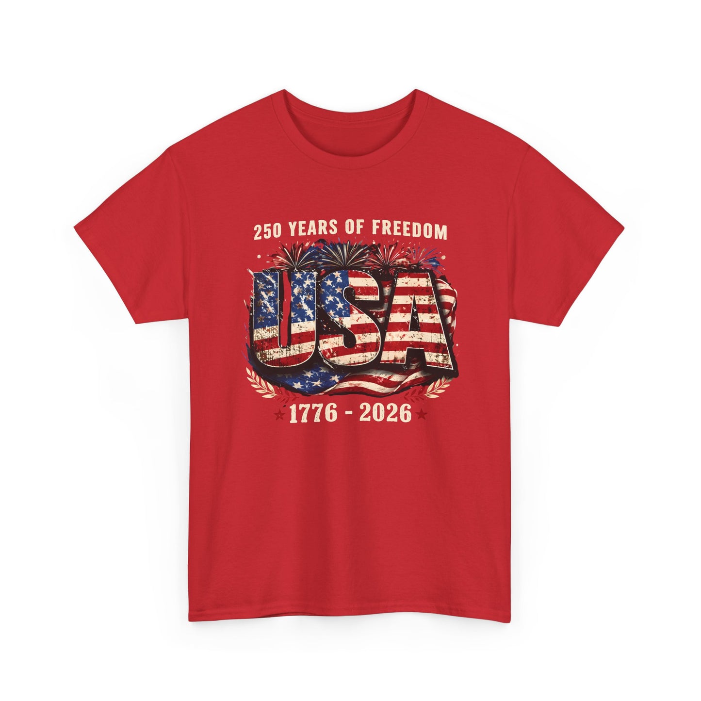 USA 250 Years of Freedom T-Shirt — 1776–2026 Patriotic American Flag Tee
