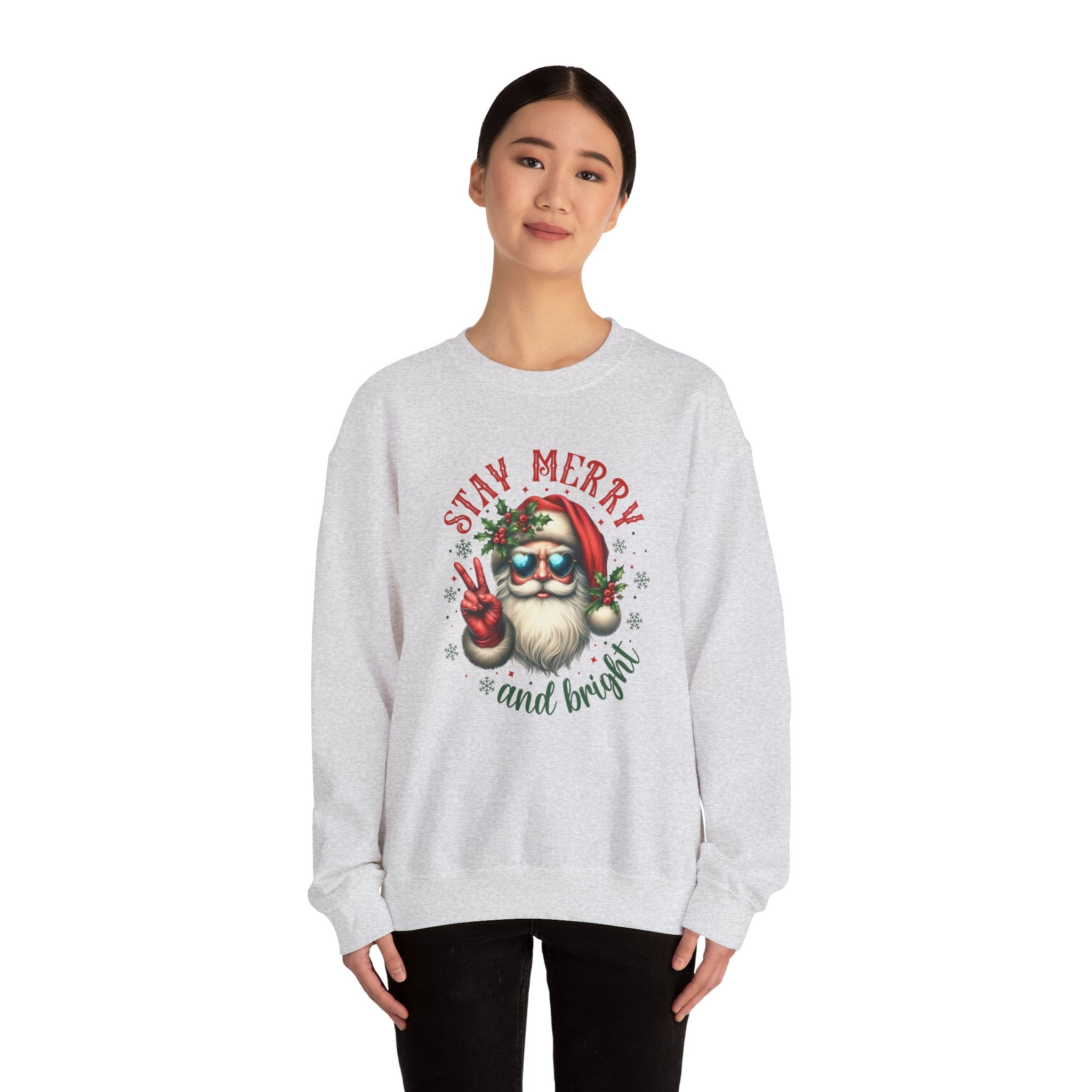 Stay Merry and Bright Crewneck Sweatshirt - Festive Holiday Apparel