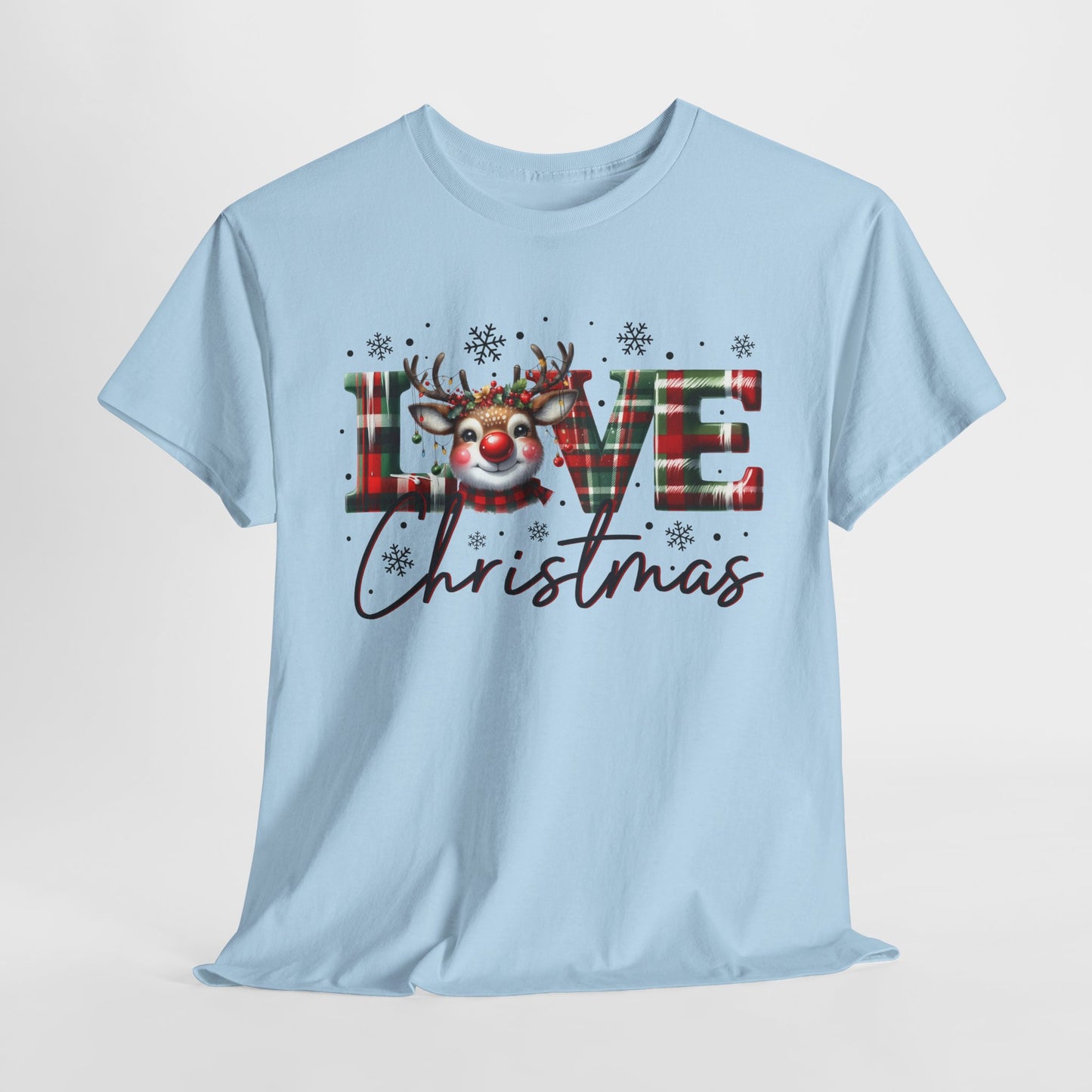 Love Christmas Heavy Cotton Tee - Festive and Comfortable Holiday Apparel