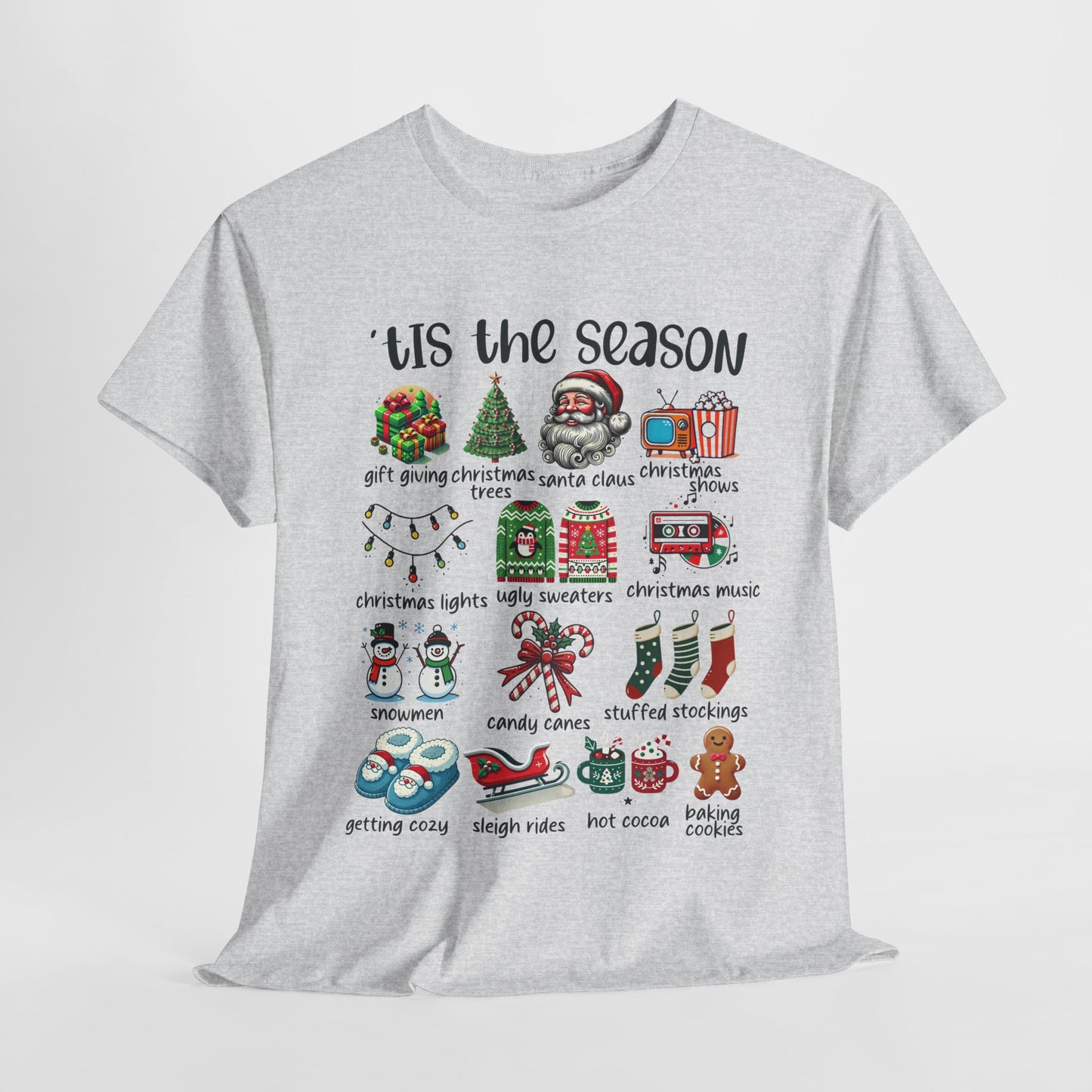 'Tis the Season Heavy Cotton Tee - Holiday Cheer and Festive Fun