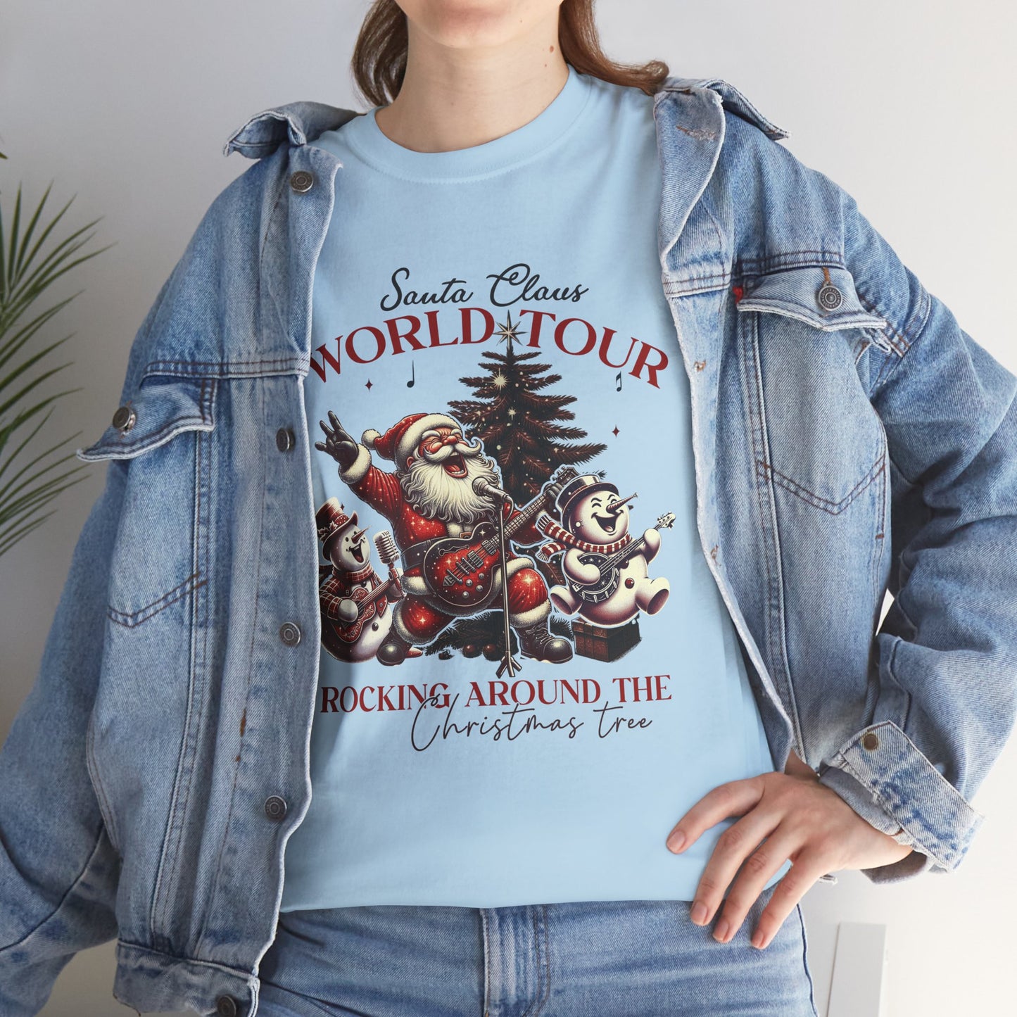 Christmas Santa Claus World Tour Tee - Heavy Cotton T-Shirt