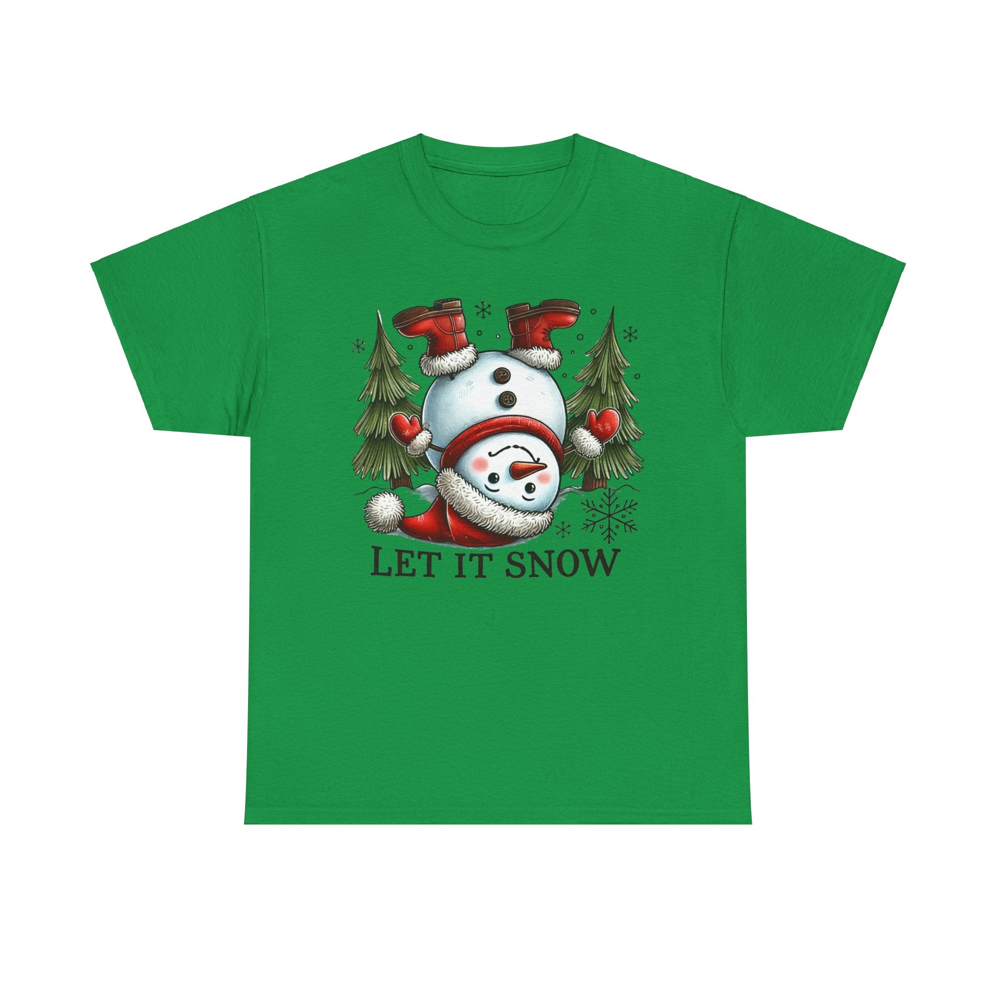 Let It Snow Heavy Cotton Tee - Festive Winter Apparel