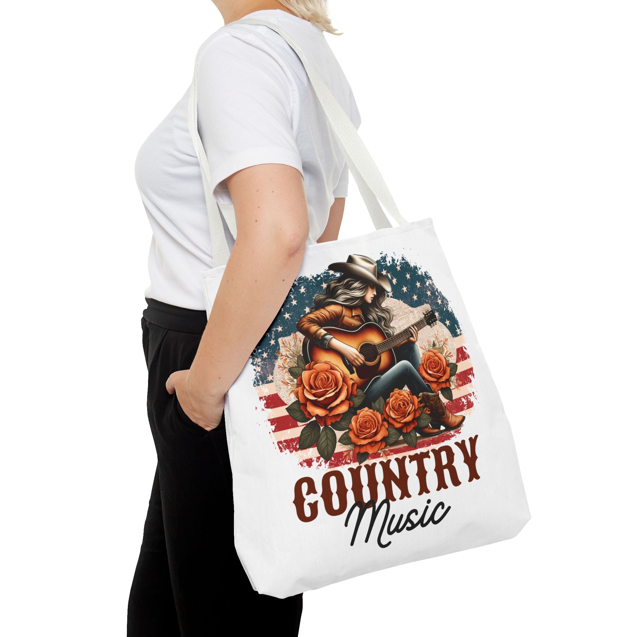 Country Music Cowgirl Tote Bag