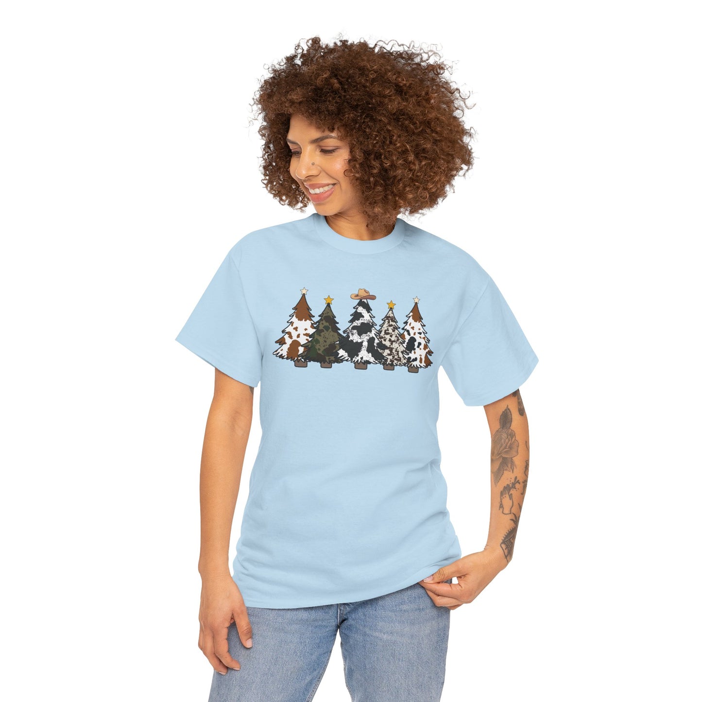Whimsical Holiday Trees Heavy Cotton Tee