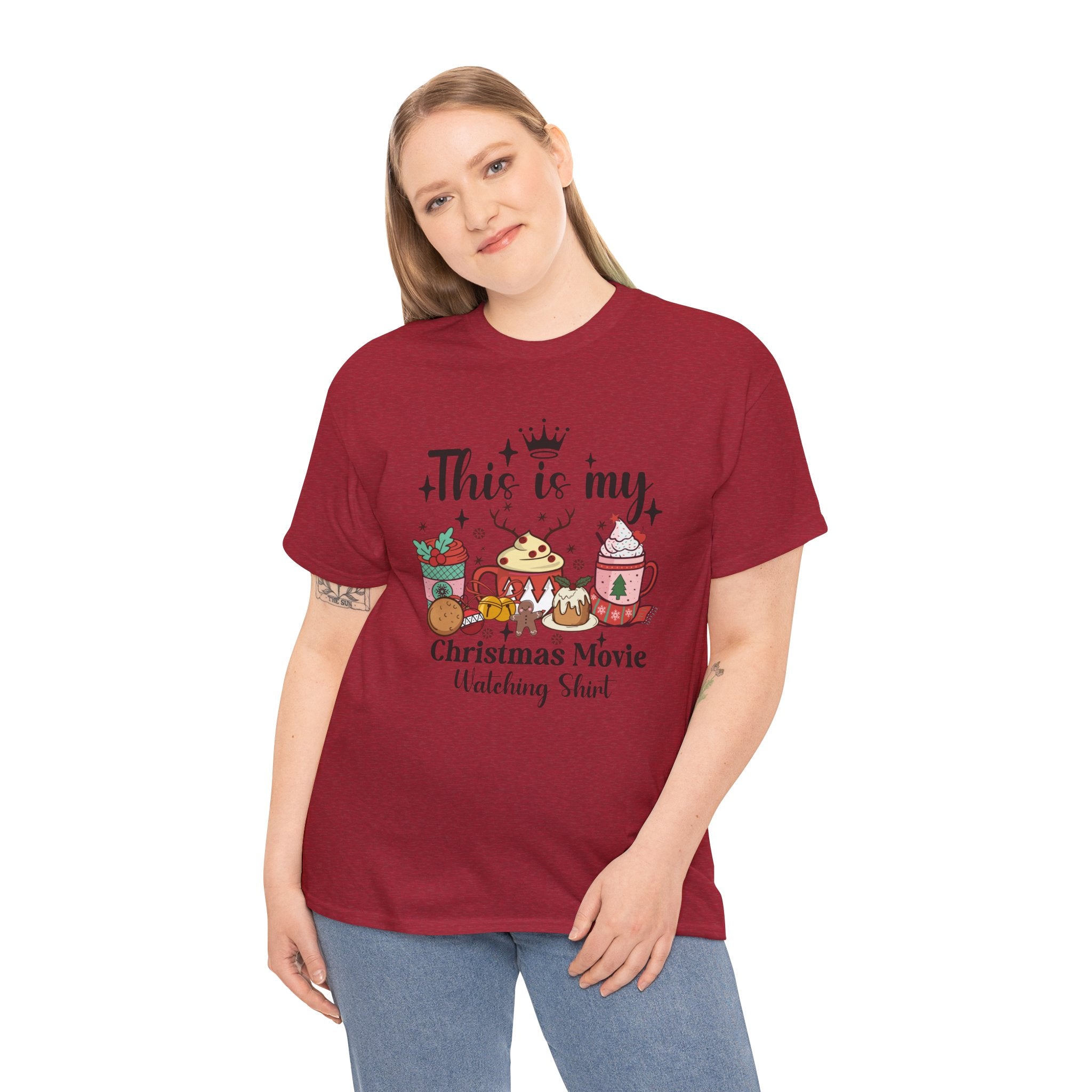 Christmas Movie Watching Tee - Heavy Cotton Shirt