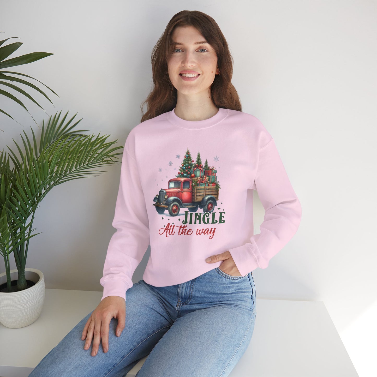 Jingle All the Way Sweatshirt - Cozy Heavy Blend Crewneck for Holiday Cheer