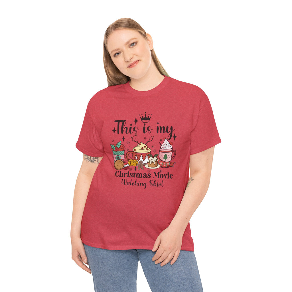 Christmas Movie Watching Tee - Heavy Cotton Shirt
