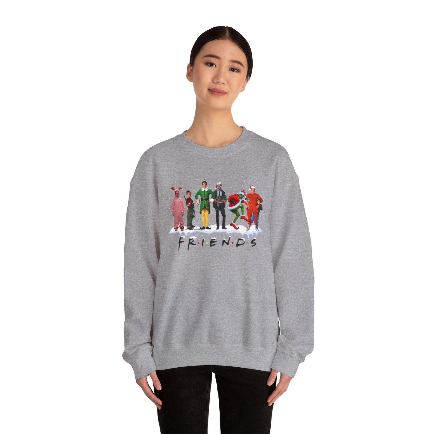 Festive Friends Crewneck Sweatshirt - Cozy Holiday Apparel