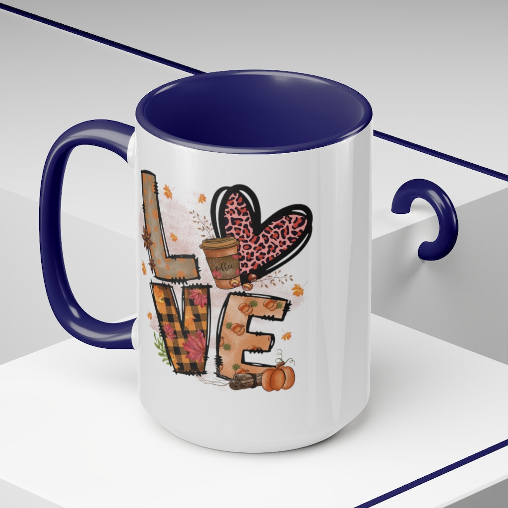 Two-Tone Coffee Mugs, 15oz