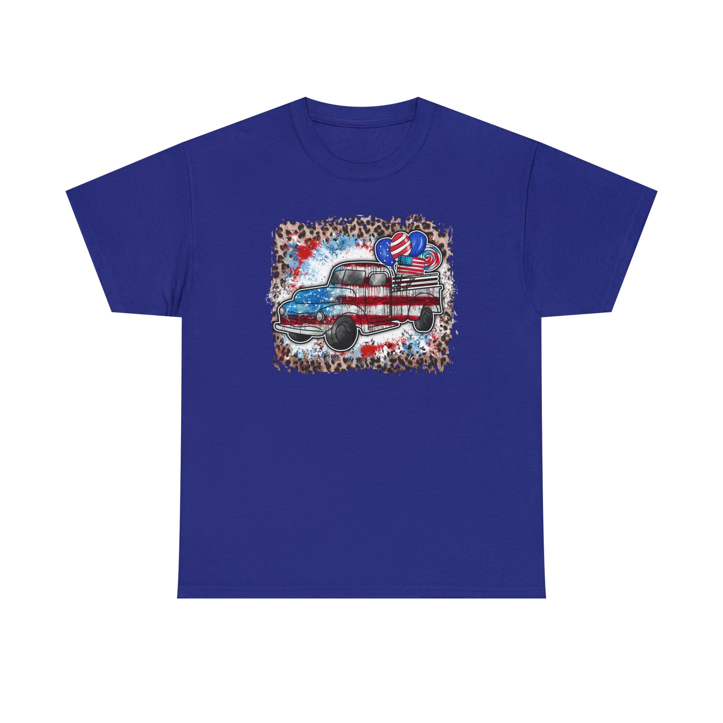 USA Farm Truck Patriotic Heavy Cotton Tee