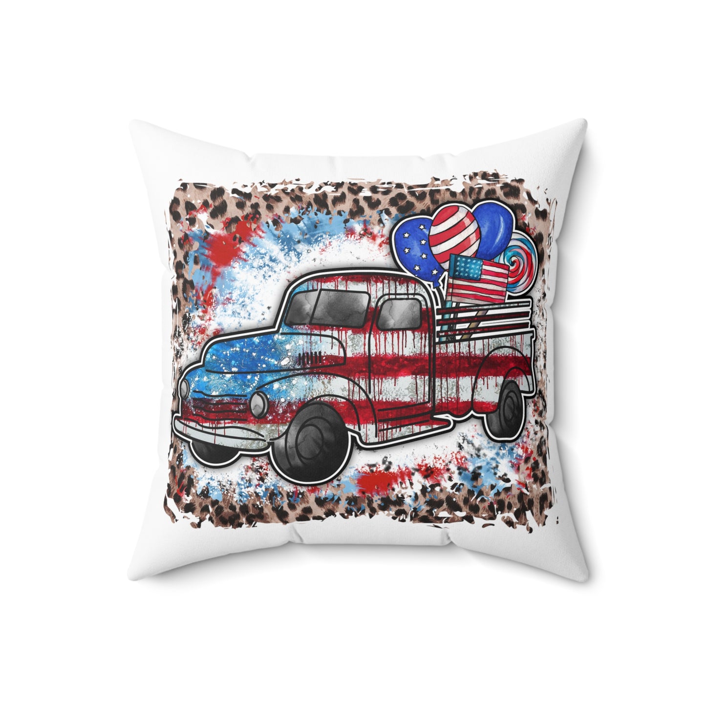 American Rustic Truck Throw Pillow