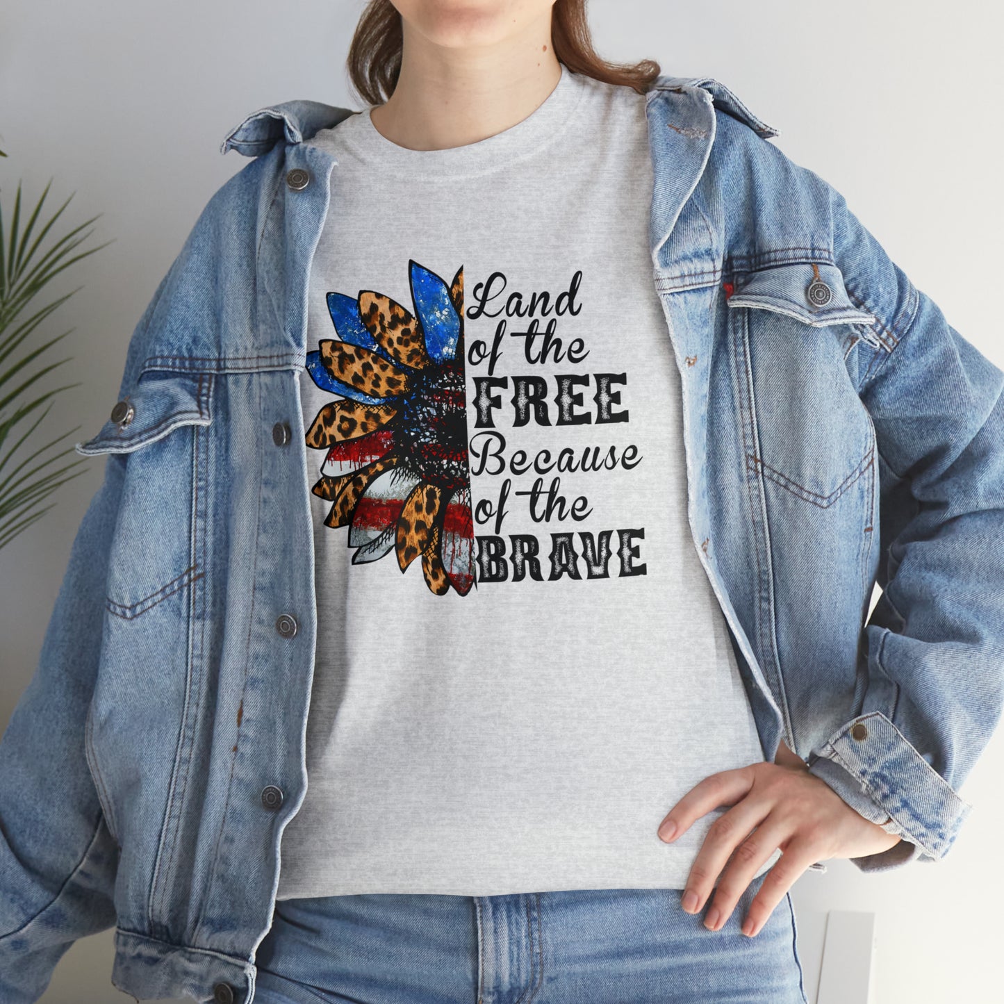 Land of the Free USA Wildflower Freedom Heavy Cotton Tee
