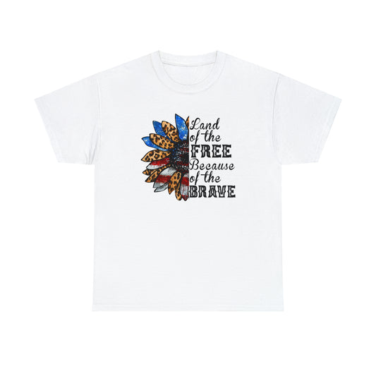 Land of the Free USA Wildflower Freedom Heavy Cotton Tee