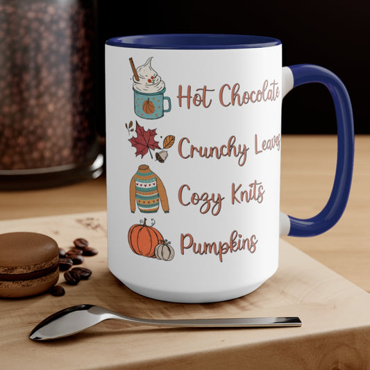 Two-Tone Coffee Mugs, 15oz