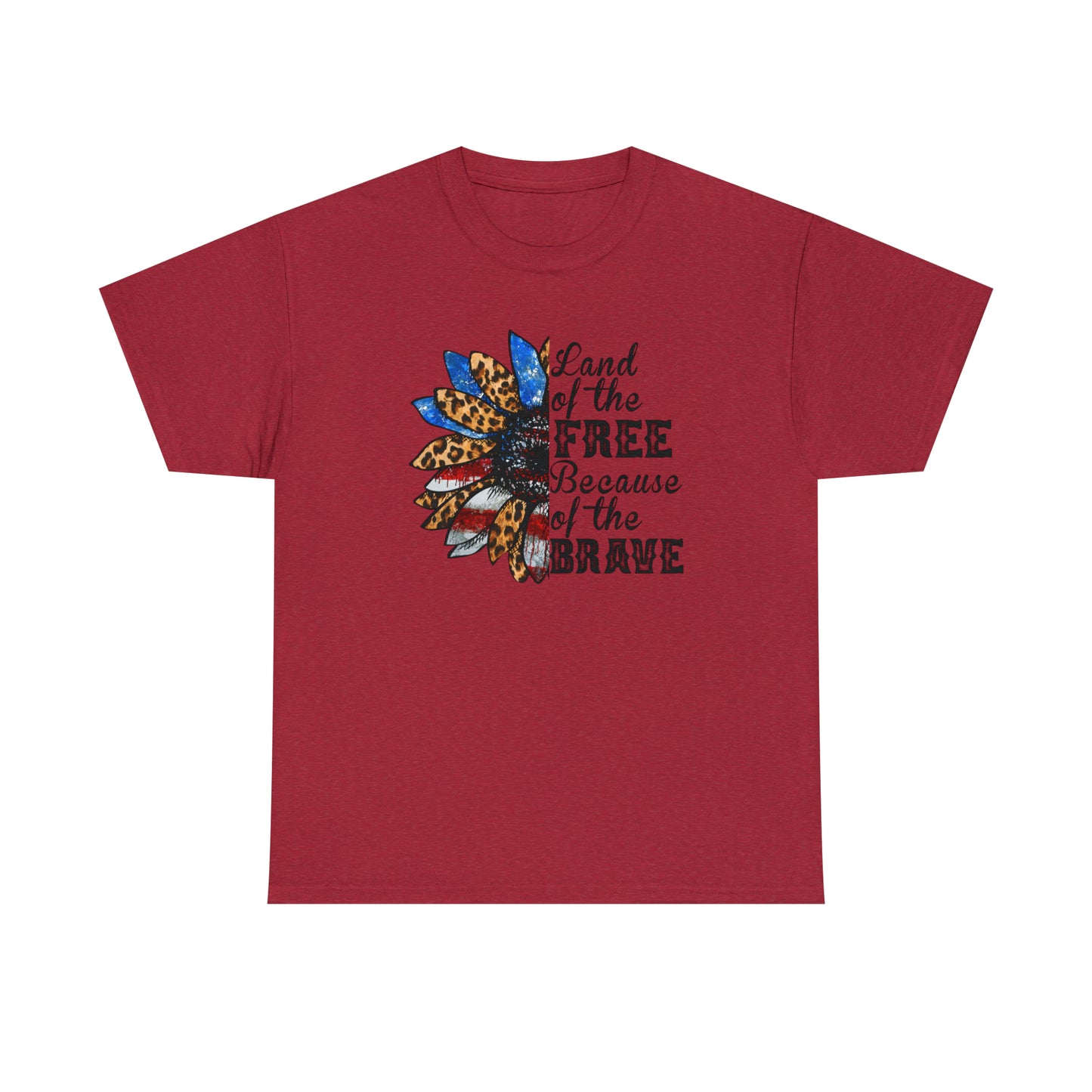Land of the Free USA Wildflower Freedom Heavy Cotton Tee
