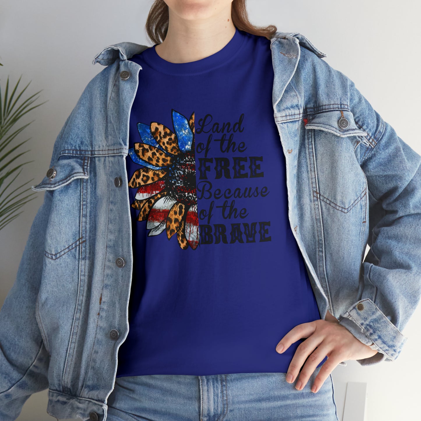 Land of the Free USA Wildflower Freedom Heavy Cotton Tee