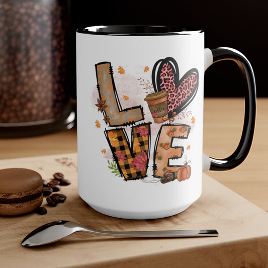 Two-Tone Coffee Mugs, 15oz