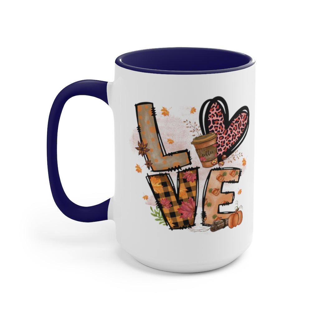 Two-Tone Coffee Mugs, 15oz