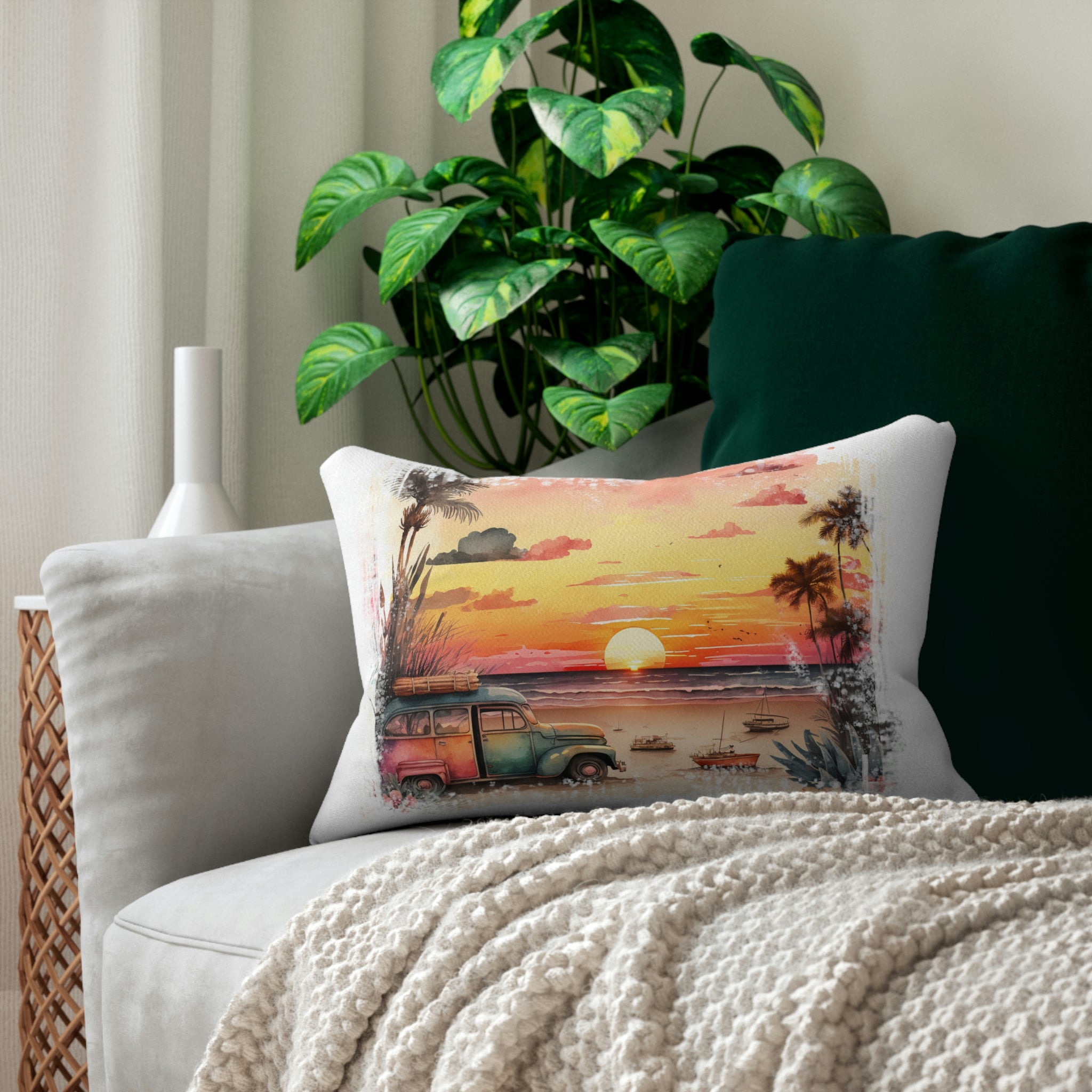 Spun Polyester Lumbar Pillow