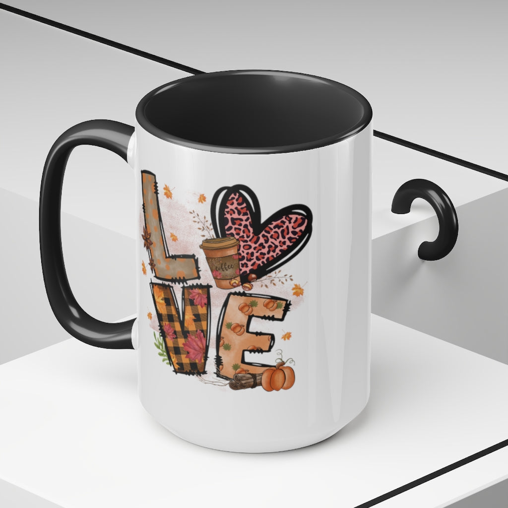 Two-Tone Coffee Mugs, 15oz